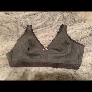 Cacique cotton no-wire bra, brand new without tags, Summer Grey color, size 48D